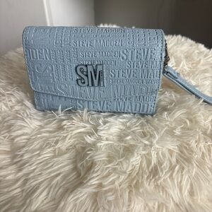 Steve Madden Light Blue Embossed Clutch